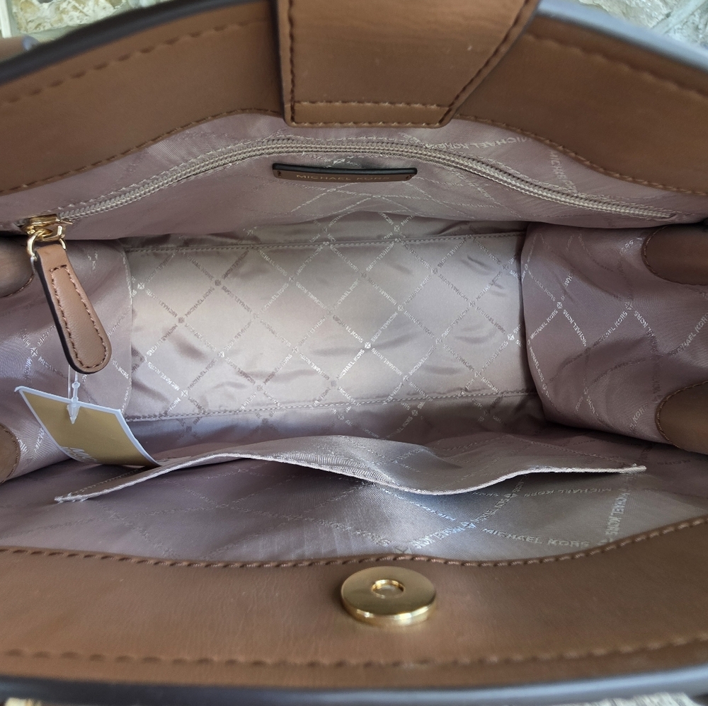 Michael Kors Hamilton Medium Brown Satchel - Picture 5 of 7
